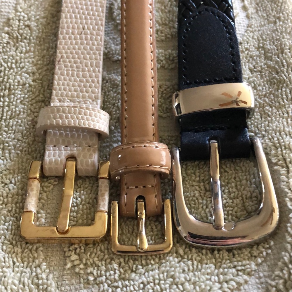 4/$10 ✨ 3 Belts: Black, Patent Tan, and Cream